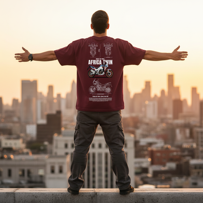Maroon Africa Twin Men Back Pose 2