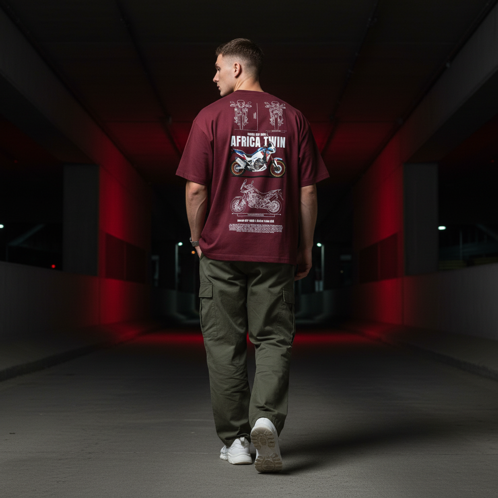 Maroon Africa Twin Men Back Pose 3