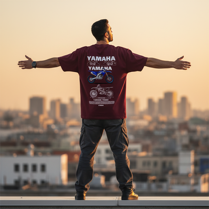 Maroon Yamaha Men Back Pose 2