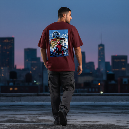 Spiderman vs Mysterio Maroon Men Back Pose 2
