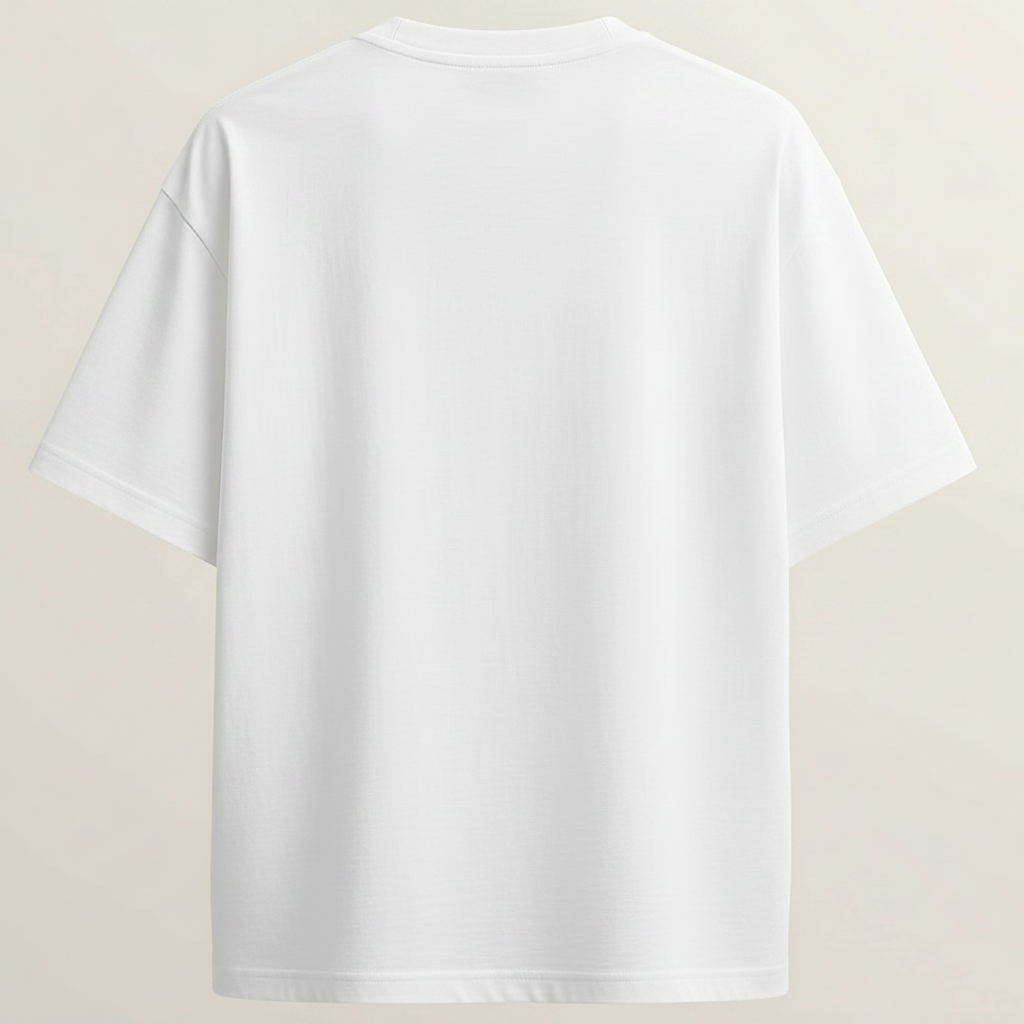 White Oversized Tee - Back Plain
