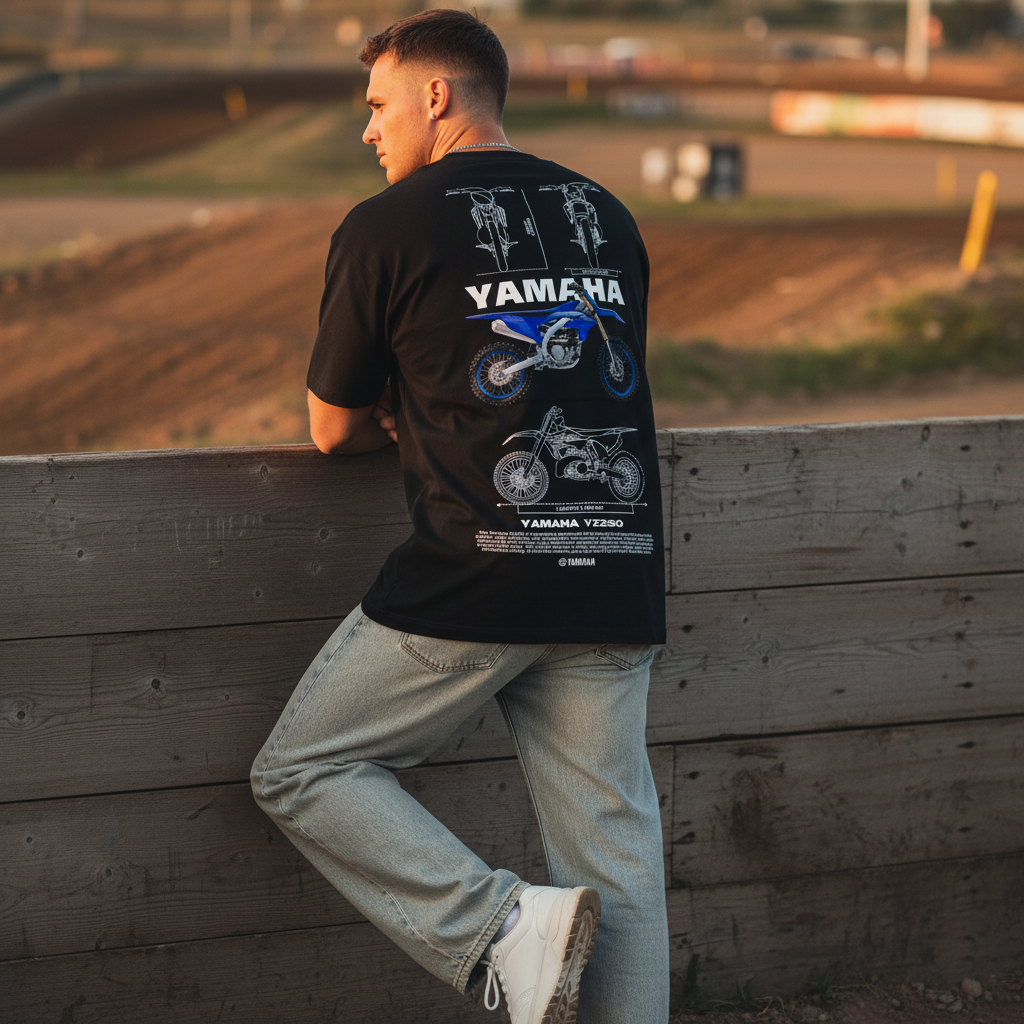Yamaha YZ250 Black Men Back Pose 1